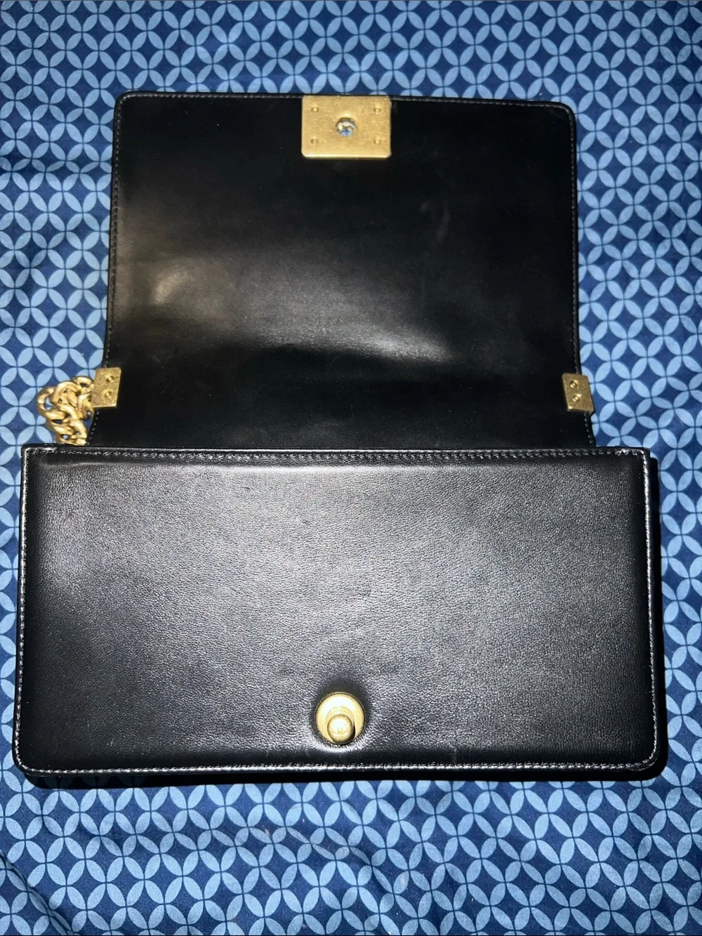 CHANEL Black Quilted Leather Shoulder Bag with Gold Hardware